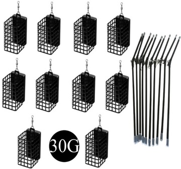 ZESTAW 10x KOSZYK ZANĘTOWY 30g + 10 RUREK GRUNT