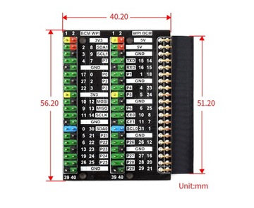 Адаптер разъема GPIO Raspberry Pi 400, 2x 40PIN
