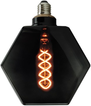 czarna dymiona żarówka LED edison oktagon LOFT