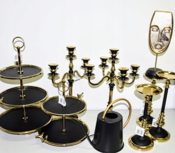 Подсвечник премиум-класса PILLAR HIGHLIGHT GOLDEN-Black 35CM