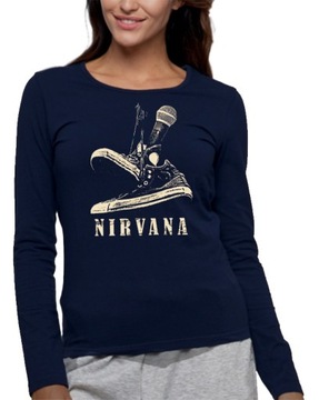 Koszulka bluzka damska NIRVANA z długim rękawem XXL