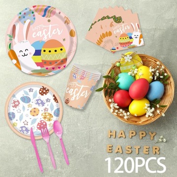 24 комплекта пасхальной посуды размером 7 дюймов.