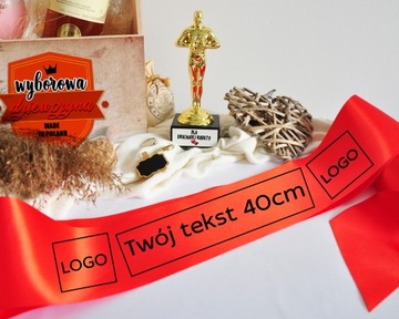 WSTĘGA SZARFA REKLAMOWA DLA HOSTESSY NADRUK LOGO