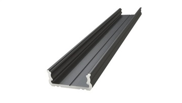 PROFIL LED NAWI CZARNY 2M PŁASKI AL12-GLS1-LB-2020