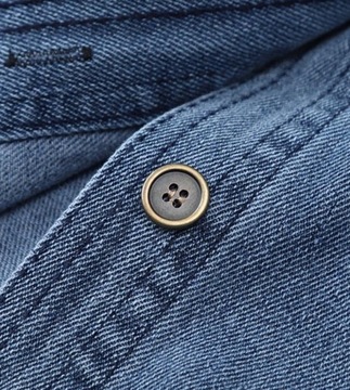 Damska koszula dżinsowa typu Boyfriend, luźna, dżinsowa bluzka zapinana na guziki, M