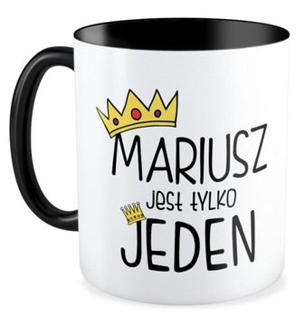 KUBEK czarny prezent na DZIEŃ CHŁOPAKA TWOJE IMIĘ