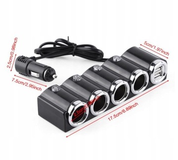 РАЗДЕЛИТЕЛЬ ЗАЖИГАЛКИ 4X 120 Вт USB