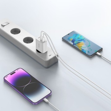 МОЩНОЕ СЕТЕВОЕ ЗАРЯДНОЕ УСТРОЙСТВО ИСТОЧНИК ПИТАНИЯ USB-A USB-C TYPE-C PD 30 Вт - 3 ПОРТА