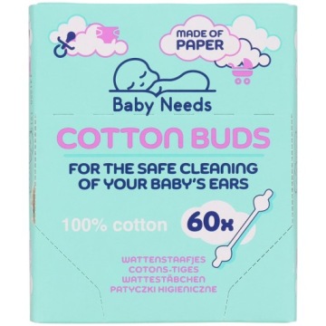 BABY NEEDS палички для вух для дітей 60 шт. FSC