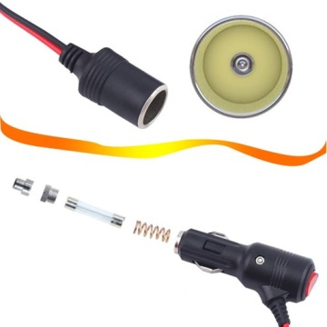 Удлинительный кабель для гнезда прикуривателя, 3 м, с выключателем, розетка 15А, 16AWG