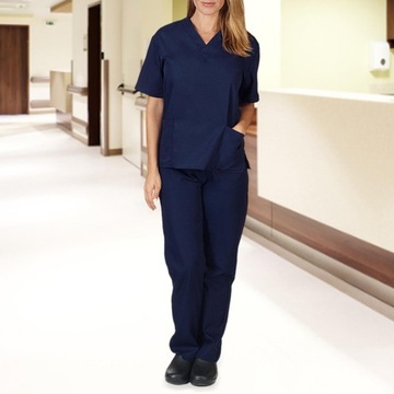 Módne oblečenie pre ošetrovateľskú prácu Pohodlná pracovná uniforma s výstrihom