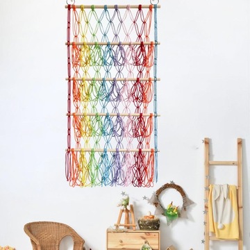 Wypchane zwierzę zabawka hamak z siatki wiszący organizer ścienny sypialnia wielokolorowy