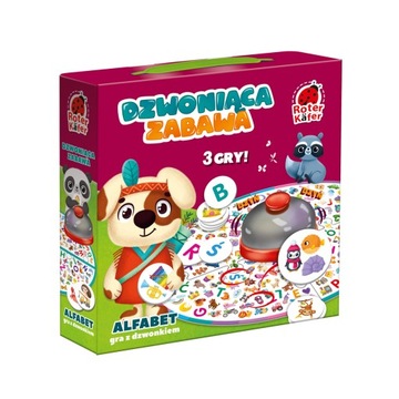 Gra edukacyjna z dzwonkiem Dzwoniąca zabawa Alfabet Roter Kafe dla dzieci