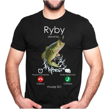 PREZENT DLA WĘDKARZA KOSZULKA na RYBY Urodziny M