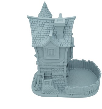 Средневековая большая башня для игральных костей - Башня для игральных костей Светло-серый