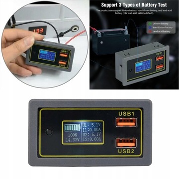12V 24V Podwójny USB Cyfrowy wyświetlacz