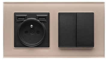 Розетка Simon 55 SAT+RJ TASFRJ45.01/149 черная