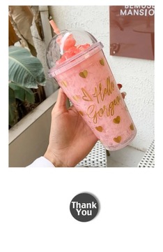 Lovely Bear Crushed Ice Cup, Creative Double Plastic Cup, Portable, Office