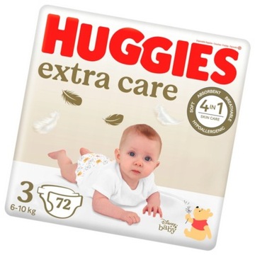 Pieluchy Extra Care 3 HUGGIES (6-10kg) 72 szt