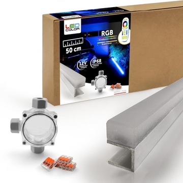 Oprawa liniowa Lampa Listwa LED najazdowa Taras Podjazd Ogród IP68 RGB 0,5