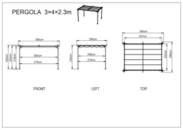 ТЕРРАСА САД ПЕРГОЛА 3х4м ПАРУС БЕСЕДКА СЕРЫЙ