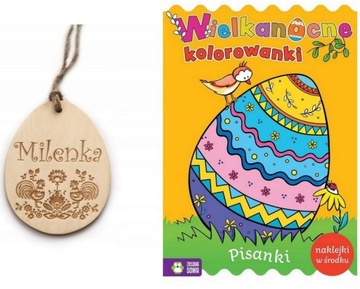 Zawieszka WIELKANOCNA Z IMIENIEM Jajko+ Pisanki