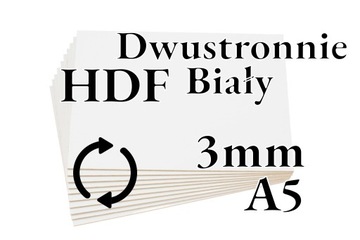 10x HDF Dwustronnie Biały - 3mm - A5 210x148mm - cięcie laser
