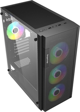 ПОЛНОСЕТЧАТЫЙ КОРПУС USB 3.0 В СТЕКЛЯННОМ ПОДВАЛЕ ИГРОВОЙ + 1 вентилятор RGB