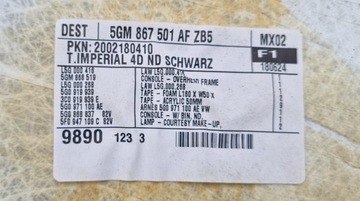 VW Golf VII GTI 2.0 TSI Черная обшивка потолка