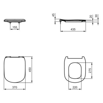 DESKA SEDESOWA do WC toaletowa WOLNOOPADAJĄCA duroplast BIAŁA thin IDEAL
