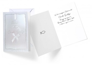 PAMIĄTKA CHRZTU ŚWIĘTEGO biały KARNET okazyjny KARTKA DEKORACYJNA CHRZEST