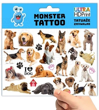 МОЮЩИЕСЯ ВРЕМЕННЫЕ ТАТУ ДЛЯ ДЕТЕЙ ДЕТСКИЕ СОБАКИ СОБАКИ ОРИГИНАЛЬНЫЕ ДИЗАЙНЫ