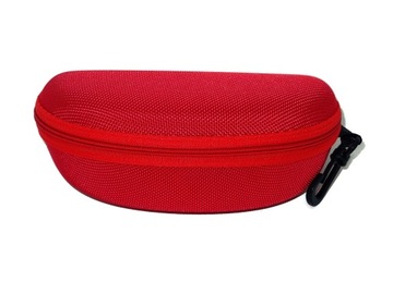 ELEGANCKIE ETUI OKULARY PRZECIWSŁONECZNE FUTERAŁ TWARDE CZERWONE NA ZAMEK