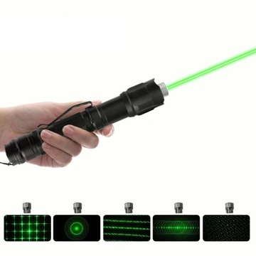ZIELONY WSKAŹNIK LASEROWY ZE ALUMINUM 16X2,8CM WODOSZCZELNA FUNKCJA PAMIĘCI