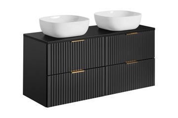 SZAFKA ŁAZIENKOWA 120 CM ADEL BLACK BLAT UMYWALKI