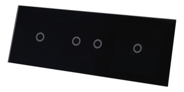 PANEL SZKLANY DOTYKOWY WŁĄCZNIK 1+2+1 CZARNY
