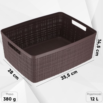 ИЗОГНУТАЯ КОРЗИНА-ОРГАНИЗАТОР ДЛЯ МЕЛКИХ ПРЕДМЕТОВ 12 Л