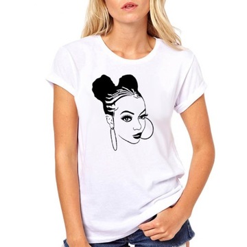 T-SHIRT KOSZULKA DAMSKA Z NADRUKIEM TWARZ a S
