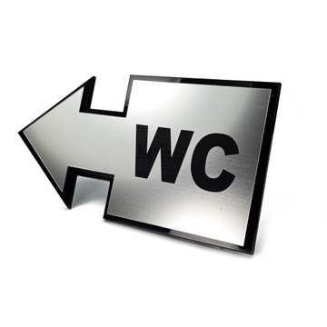 Tabliczka WC ze strzałką, dowolny KIERUNEK i PIKTOGRAM - HOTEL 01