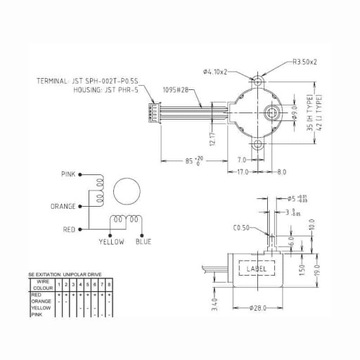 Шаговый двигатель 28BYJ-48 + ULN2003 Arduino 5В