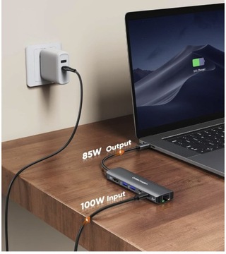 Концентратор Thunderbolt 4 USB C HDMI 8K/4K 60 Гц/LAN/USB 3.0 MacBook M3 M2 M1