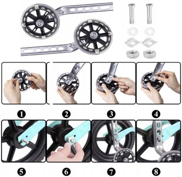 РЕГУЛИРУЕМЫЕ БОКОВЫЕ ПОДДЕРЖИВАЮЩИЕ КОЛЕСА 12–20 ДЮЙМОВ С ЧЕРНЫМ СВЕТОДИОДОМ