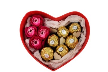 Zestaw Prezentowy Na Walentynki Ferrero Rocher Róże Mydlane Box Prezentowy