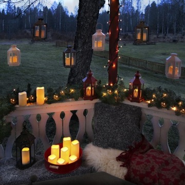 Большая уличная декоративная свеча ПЛАСТИКОВАЯ 11,50 см БЕЖЕВЫЙ LED ТАЙМЕР