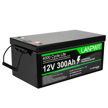 BATERIA LIFEPO4 12V 300AH 3840Wh ŻYWOTNOŚĆ CYKLU 4000
