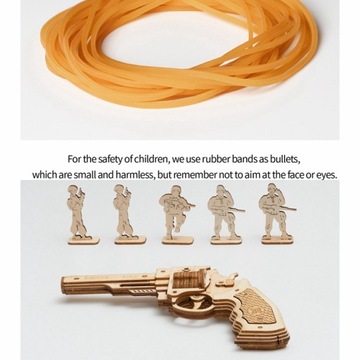 3D модель Robotime Revolver с резинками - ПОДАРОК