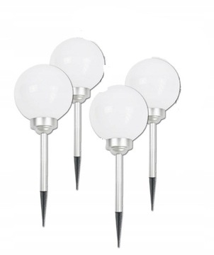 OGRODOWA LAMPA SOLARNA LED 20cm KULA BIAŁA MLECZNA OZDOBA DEKORACJA