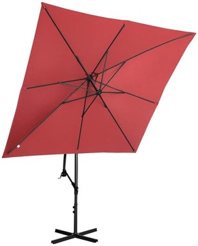 Parasol ogrodowy na wysięgniku kwadratowy 250 x 250 cm bordowy