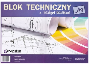 Blok techniczny szkolny A3 10 kartek biały