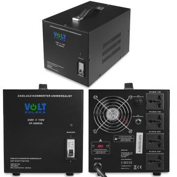 KONWERTER NAPIĘCIA VOLT 3000VA SOFT START 230/110V